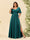 A字V领半袖大码雪纺伴娘礼服，带开衩
