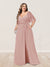 A-Line/Princess V-Neck Half Sleeves Plus Size Bridesmaid Dresses with Split Side