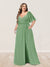 A-Line/Princess V-Neck Half Sleeves Plus Size Bridesmaid Dresses with Split Side