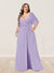 A-Line/Princess V-Neck Half Sleeves Plus Size Bridesmaid Dresses with Split Side
