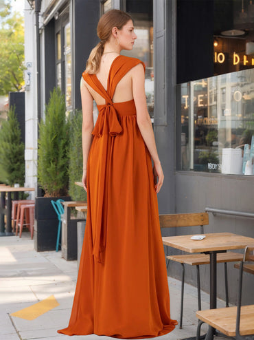 A Line/Princess Sweetheart Neck Sleeveless Floor-Length Bridesmaid Dresses with Ruffles