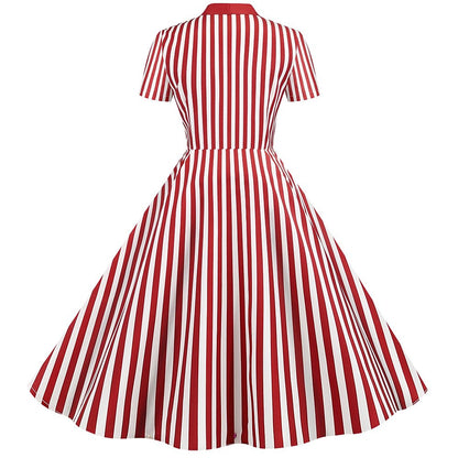 A-Line/Princess Jewel Neck Short Sleeves Knee-Length Halloween Performance Costumes Dress with Bow Tie