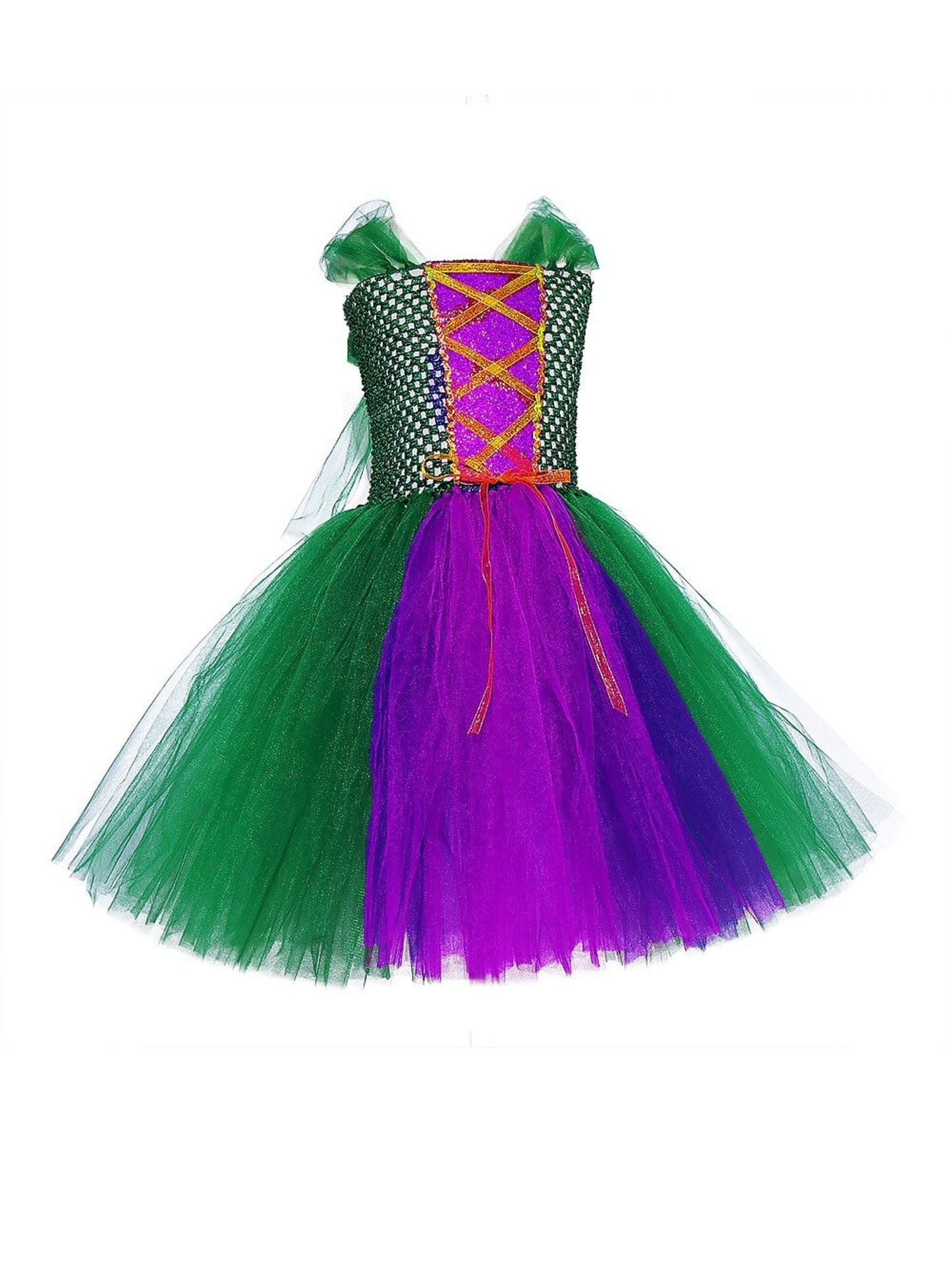 Cute Fuchsia Witch Cosplay Halloween Performance Dress with Cloak