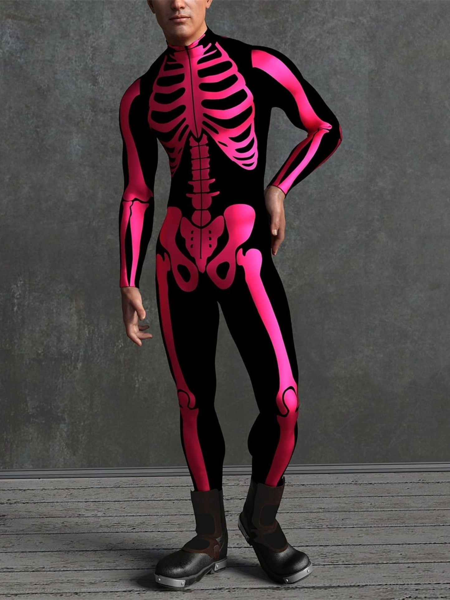 Dark Adults' Skull One Piece Full Body Catsuit Halloween Scary Cosplay Costume