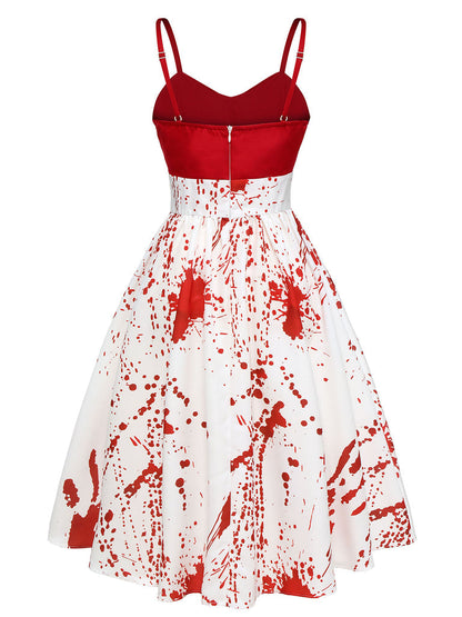 A-Line/Princess Spaghetti Straps Sleeveless Knee-Length Halloween Performance Costumes Dress with Ruffles