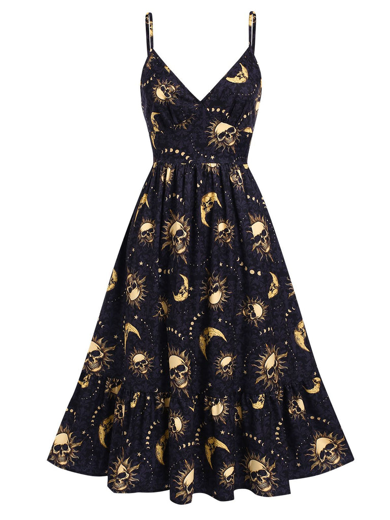 A-Line/Princess Spaghetti Straps Sleeveless Knee-Length Halloween Performance Costumes Dress