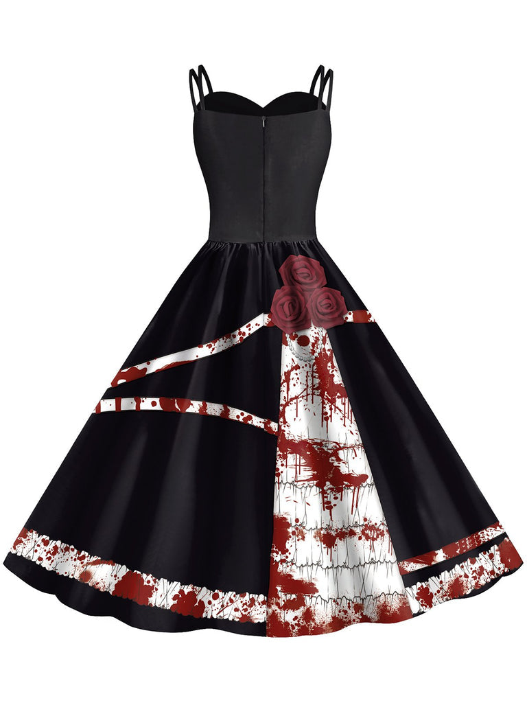 A-Line/Princess Spaghetti Straps Sleeveless Knee-Length Halloween Performance Costumes Dress