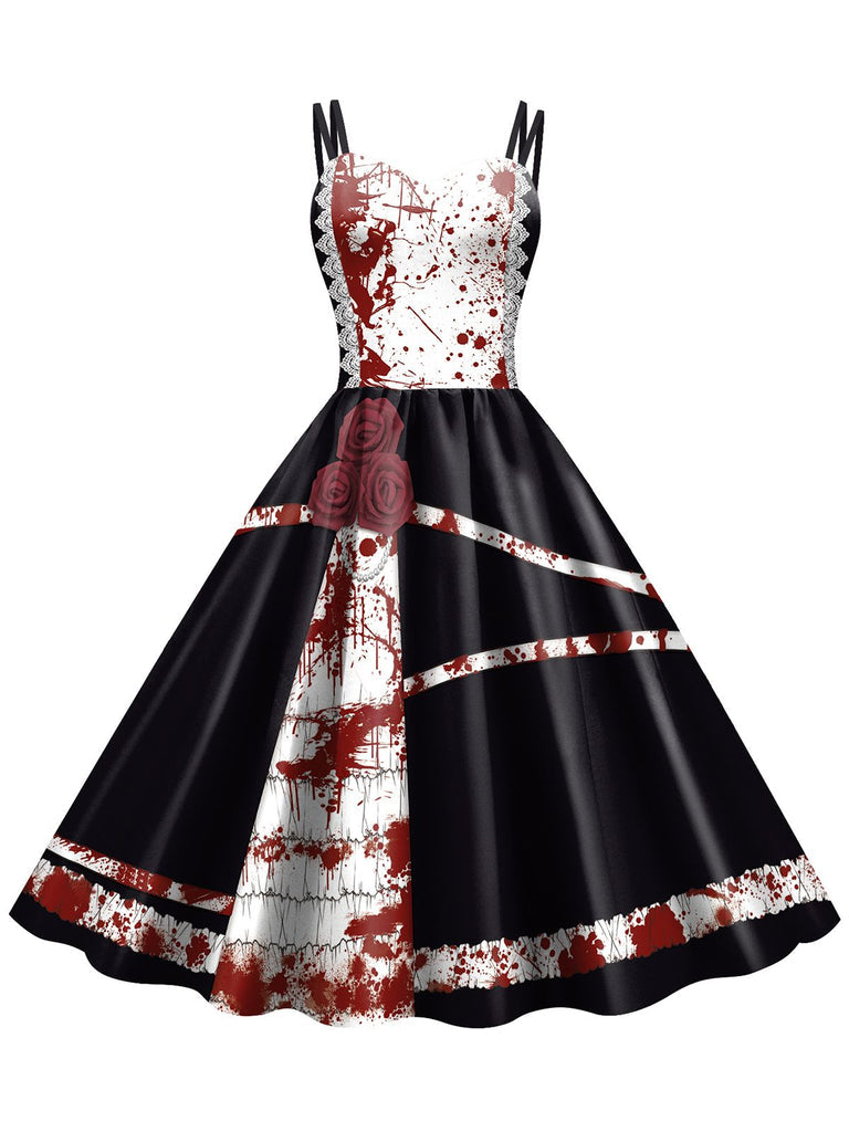 A-Line/Princess Spaghetti Straps Sleeveless Knee-Length Halloween Performance Costumes Dress