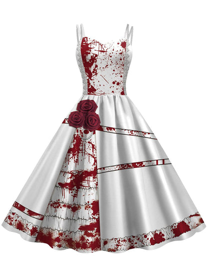 A-Line/Princess Spaghetti Straps Sleeveless Knee-Length Halloween Performance Costumes Dress