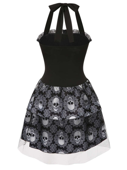 A-Line/Princess Halter Sleeveless Short/Mini Halloween Performance Costumes Dress with Bowknot