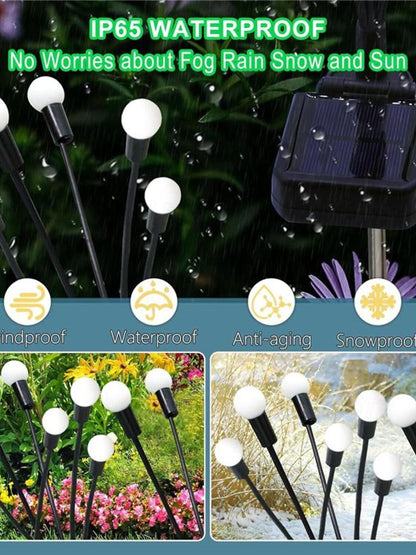 Purple Waterproof Stainless Steel Solar Wind-Swing Firefly Lawn Lights