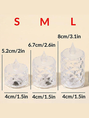 Retro Crystal Flameless Candle Atmospheric Lights (3 pics of set)