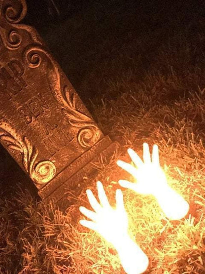 Solar Powered Zombie Hand Glowing Lights Halloween Horror Decoration Props