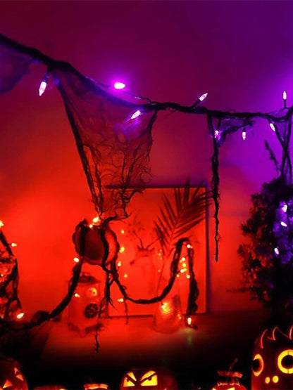Halloween Black Mesh Gothic Horror Atmosphere String Lights