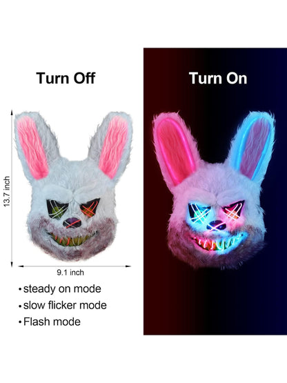 Halloween Cartoon Scary Plush Stitched Glow Mask
