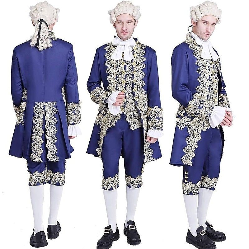 Men's Royal Halloween Carnival Performance Party Baroque Victorian Rococo Outfits