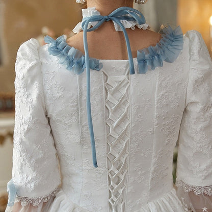 Ball Gown Square Neck Half Sleeves Floor-Length Halloween Carnival Party Evening Masquerade Rococo Victorian Vintage Inspired Dress