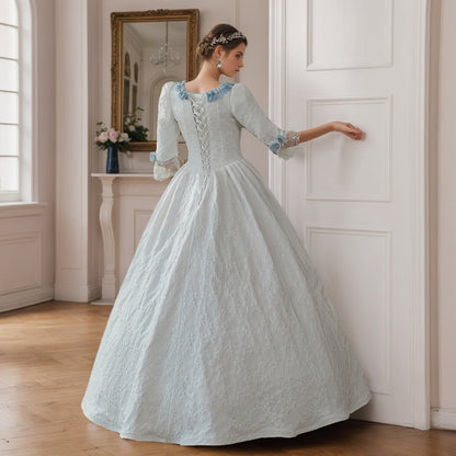 Ball Gown Square Neck Half Sleeves Floor-Length Halloween Carnival Party Evening Masquerade Rococo Victorian Vintage Inspired Dress