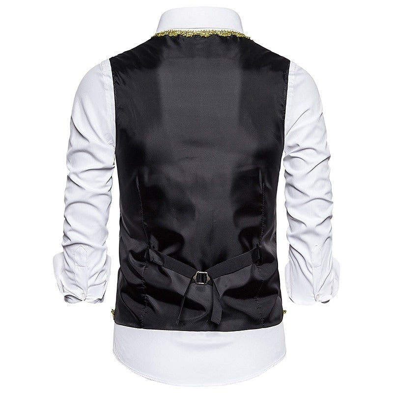 Men's Masquerade Party / Evening Retro Vintage Rococo Victorian Waistcoat Prince Embroidery Vest