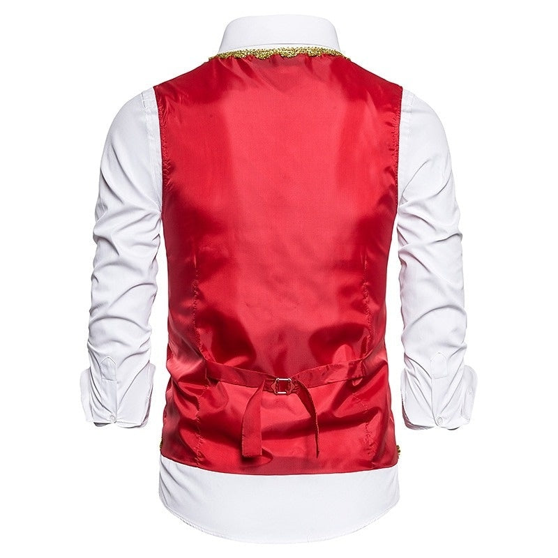 Men's Masquerade Party / Evening Retro Vintage Rococo Victorian Waistcoat Prince Embroidery Vest