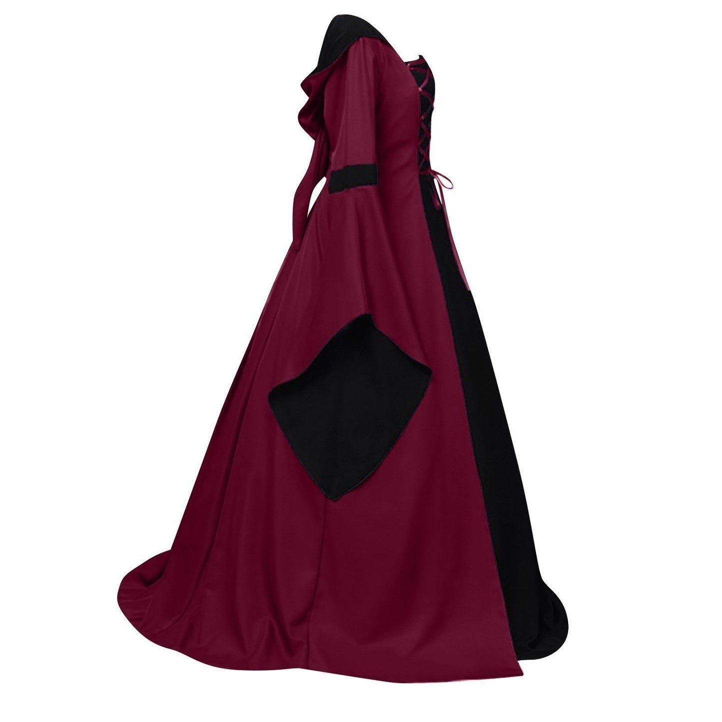 Retro Vintage Medieval A-Line/Princess Square Neck Long Sleeves Floor-Length Royal Halloween Performance Costumes Dress