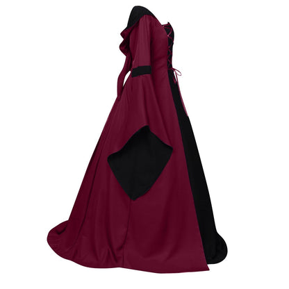 Retro Vintage Medieval A-Line/Princess Square Neck Long Sleeves Floor-Length Royal Halloween Performance Costumes Dress