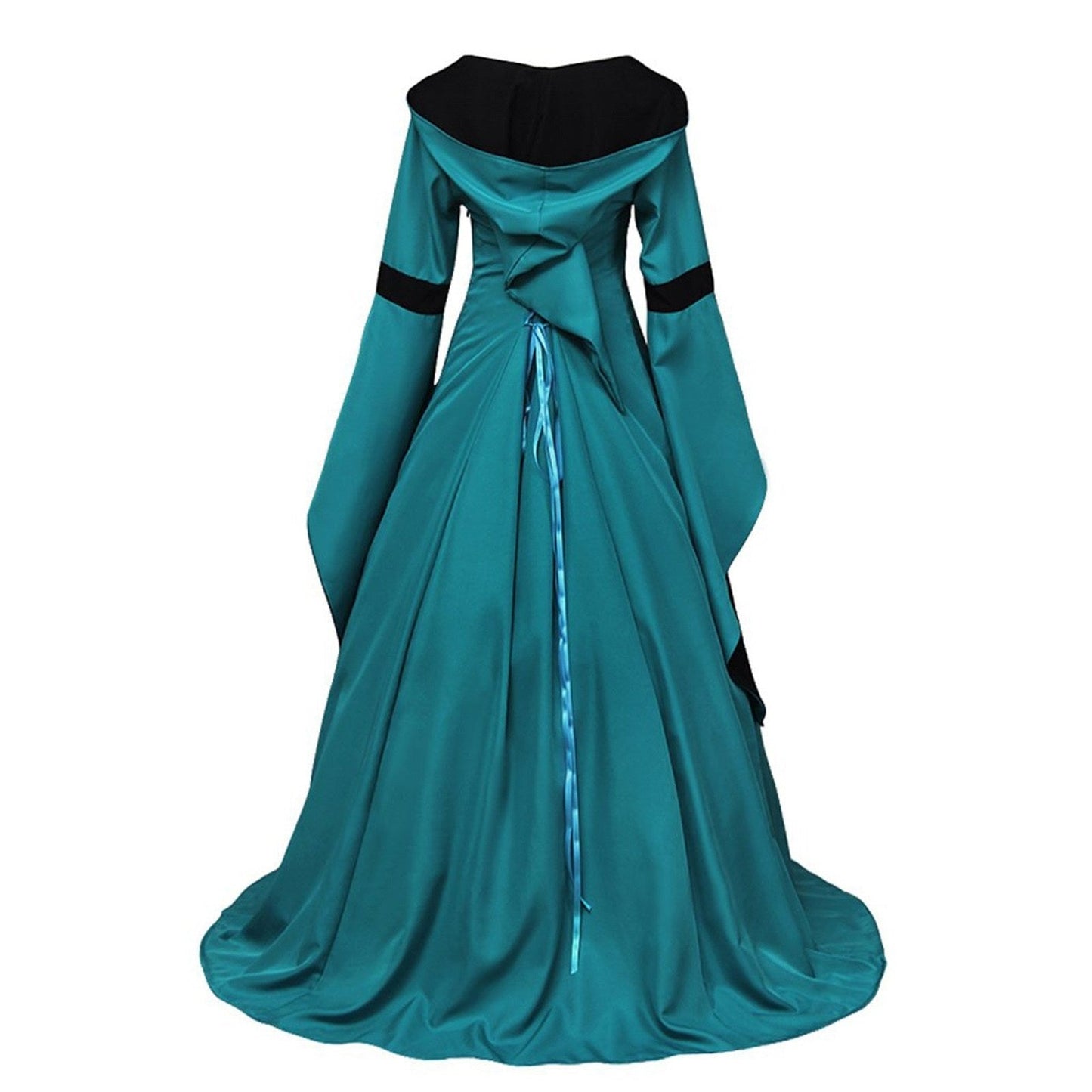 Retro Vintage Medieval A-Line/Princess Square Neck Long Sleeves Floor-Length Royal Halloween Performance Costumes Dress