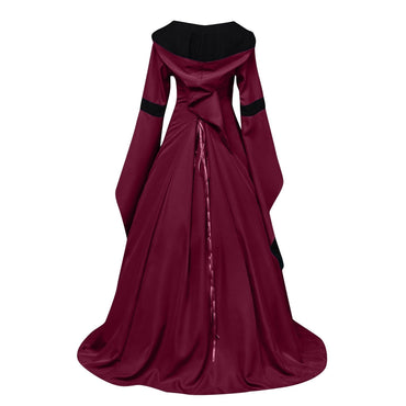 Retro Vintage Medieval A-Line/Princess Square Neck Long Sleeves Floor-Length Royal Halloween Performance Costumes Dress