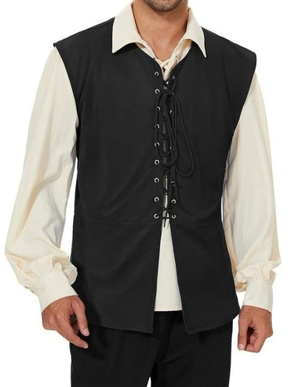 Men's Retro Vintage Medieval Ren Faire Pirate Viking Ranger Celtic Halloween Carnival Party Vest
