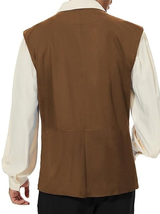 Men's Retro Vintage Medieval Ren Faire Pirate Viking Ranger Celtic Halloween Carnival Party Vest