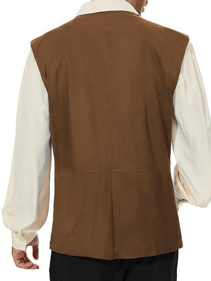 Men's Retro Vintage Medieval Ren Faire Pirate Viking Ranger Celtic Halloween Carnival Party Vest