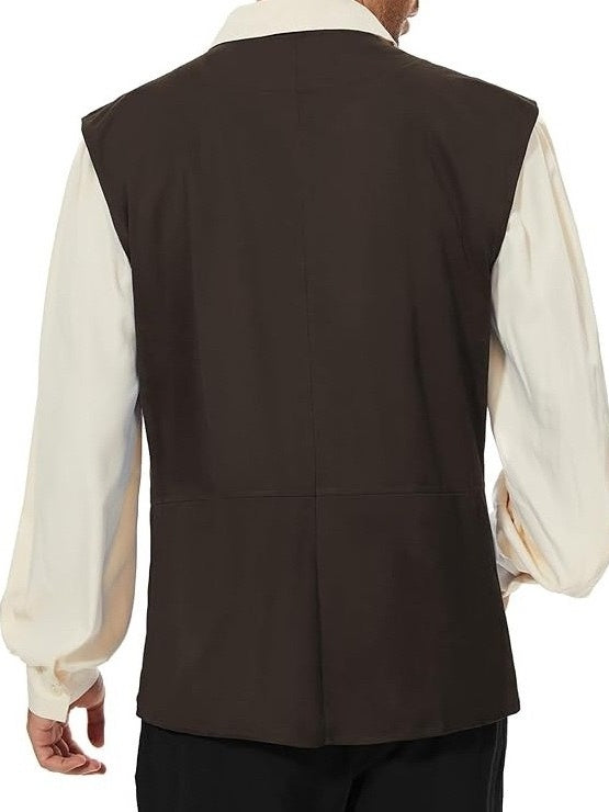 Men's Retro Vintage Medieval Ren Faire Pirate Viking Ranger Celtic Halloween Carnival Party Vest