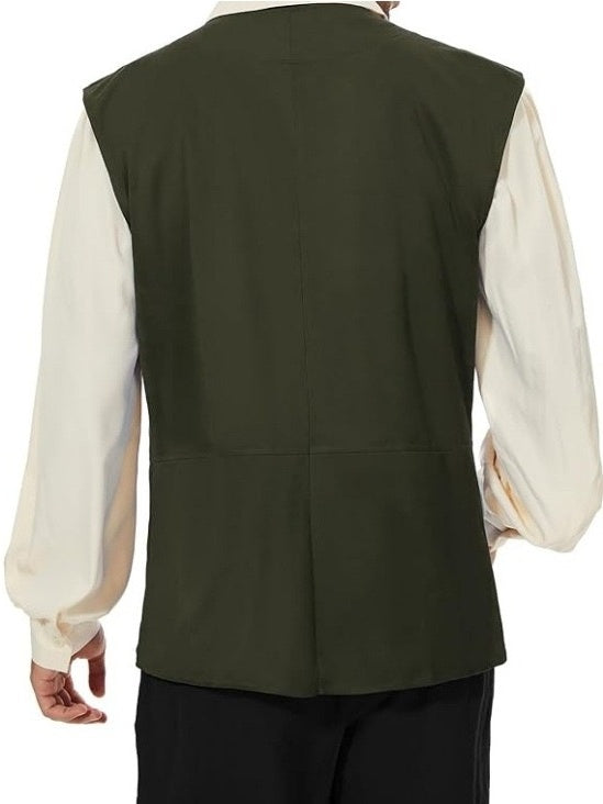 Men's Retro Vintage Medieval Ren Faire Pirate Viking Ranger Celtic Halloween Carnival Party Vest