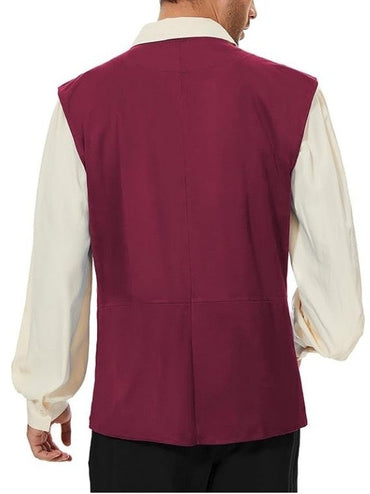 Men's Retro Vintage Medieval Ren Faire Pirate Viking Ranger Celtic Halloween Carnival Party Vest