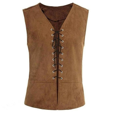 17th Century Vampire Pirate Knight Ritter Viking Celtic Knight Retro Vintage Punk & Gothic Medieval Renaissance Suede Vest