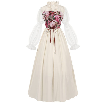 Retro Vintage Women's Princess Outlander Celtic Fantasy Halloween Carnival Masquerade Party / Evening Medieval Renaissance Dress