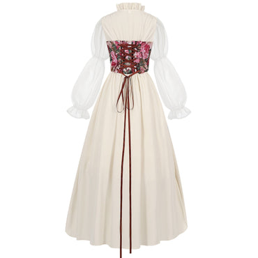 Retro Vintage Women's Princess Outlander Celtic Fantasy Halloween Carnival Masquerade Party / Evening Medieval Renaissance Dress