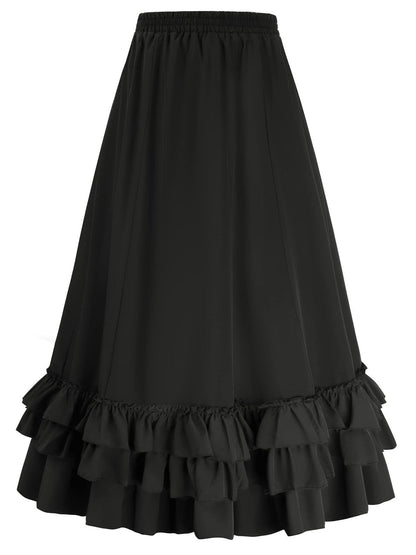 Retro Vintage Goth Girl's Fantasy Steampunk Masquerade Casual Daily ' Punk & Gothic Medieval Skirt