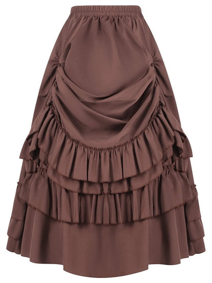 Retro Vintage Goth Girl's Fantasy Steampunk Masquerade Casual Daily ' Punk & Gothic Medieval Skirt