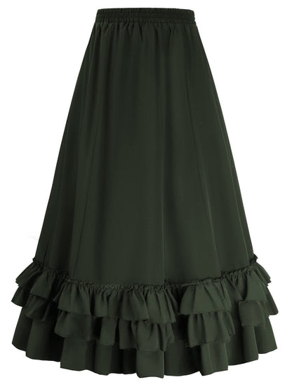 Retro Vintage Goth Girl's Fantasy Steampunk Masquerade Casual Daily ' Punk & Gothic Medieval Skirt