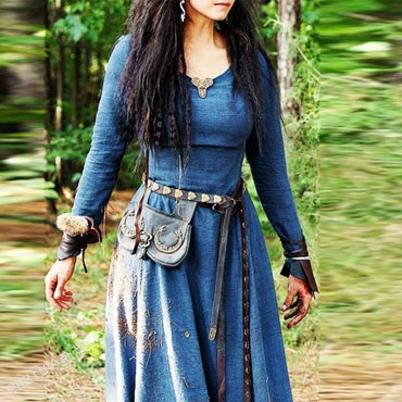 Retro Vintage Women's Celtic Viking Halloween Carnival Masquerade Performance Halloween Medieval Cosplay Renaissance Dress