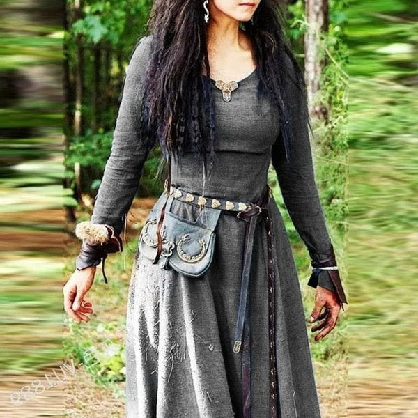 Retro Vintage Women's Celtic Viking Halloween Carnival Masquerade Performance Halloween Medieval Cosplay Renaissance Dress