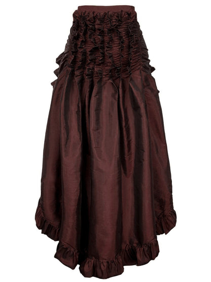 Retro Vintage Medieval Renaissance Pirate Elven Flounced Asymmetric Hem Plain Women's Celtic Fantasy Masquerade Event / Party Skirts
