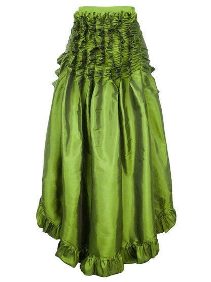 Retro Vintage Medieval Renaissance Pirate Elven Flounced Asymmetric Hem Plain Women's Celtic Fantasy Masquerade Event / Party Skirts