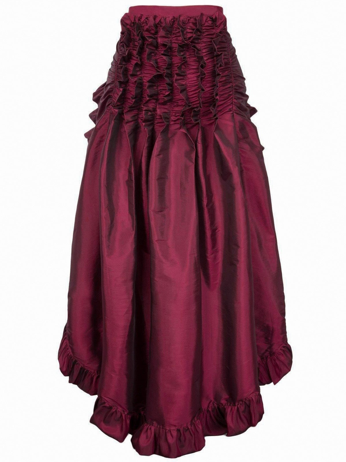 Retro Vintage Medieval Renaissance Pirate Elven Flounced Asymmetric Hem Plain Women's Celtic Fantasy Masquerade Event / Party Skirts