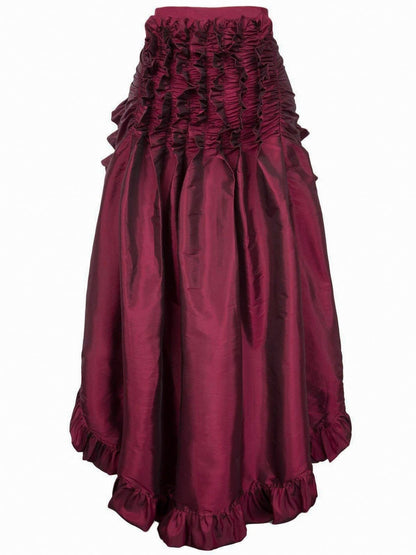 Retro Vintage Medieval Renaissance Pirate Elven Flounced Asymmetric Hem Plain Women's Celtic Fantasy Masquerade Event / Party Skirts