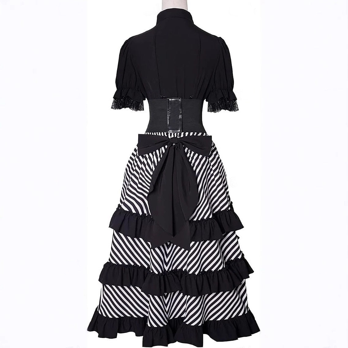 A-Line/Princess V-Neck Short Sleeves Asymmetrical Retro Vintage Steampunk Pirate Royal Halloween Carnival Party Dress