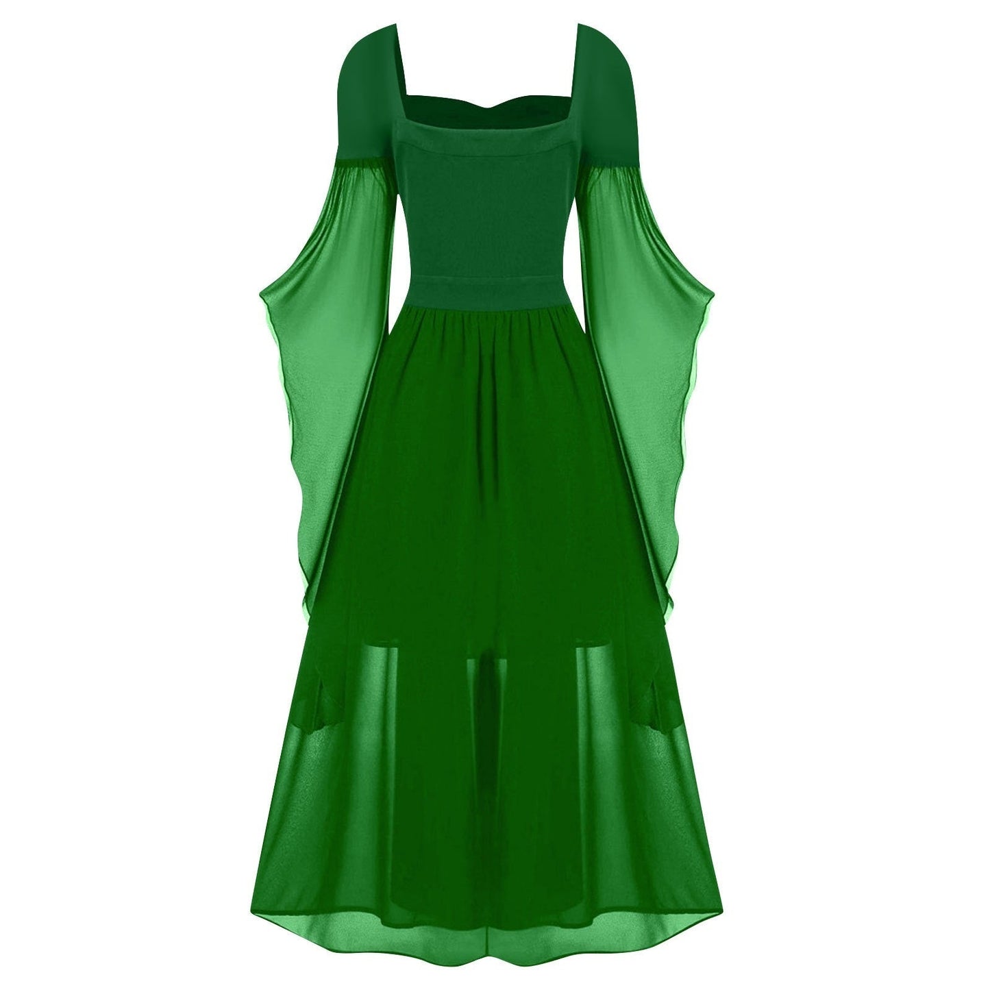 A-Line/Princess Sweetheart Neck Long Sleeves Floor-Length Retro Vintage Punk & Gothic Medieval Dress