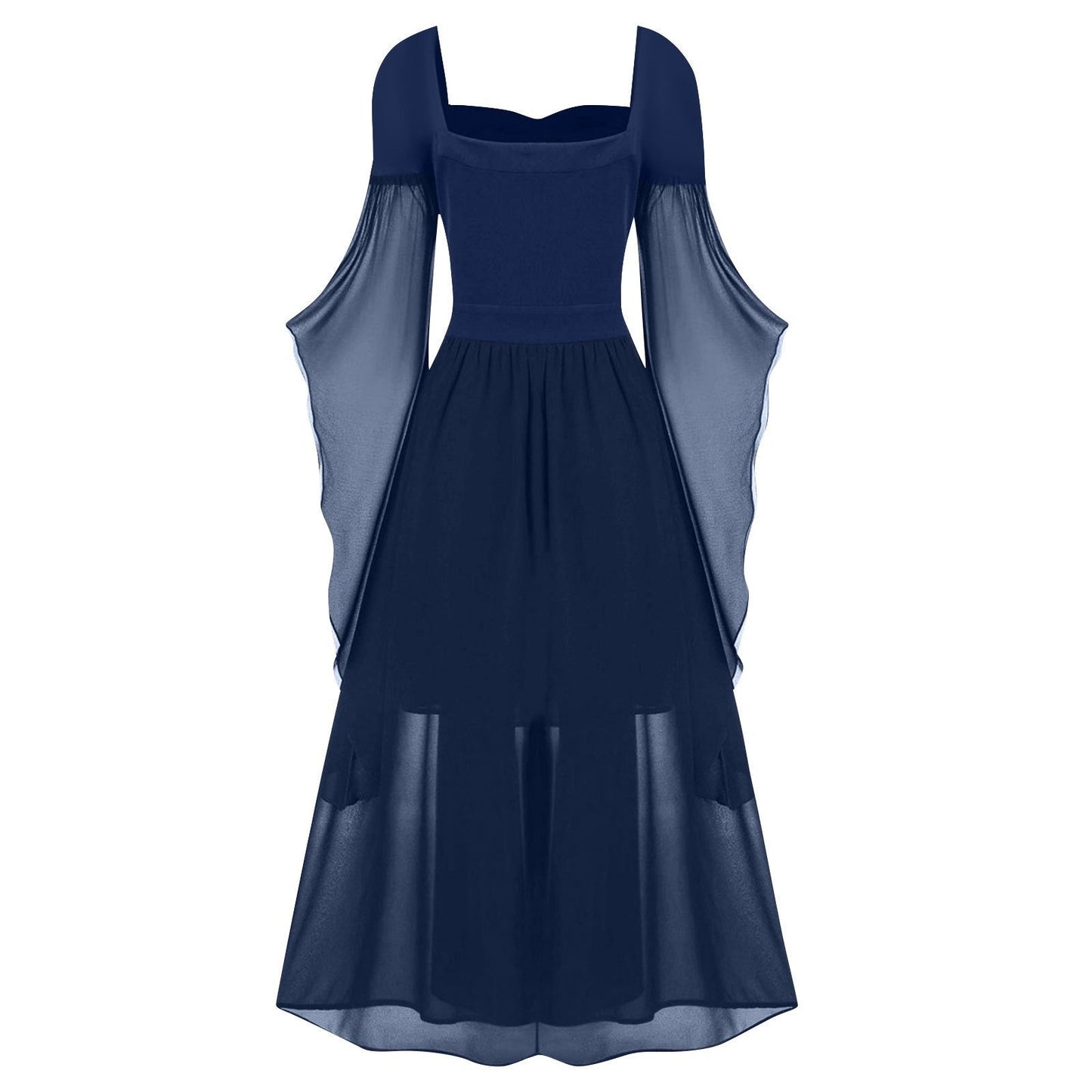 A-Line/Princess Sweetheart Neck Long Sleeves Floor-Length Retro Vintage Punk & Gothic Medieval Dress