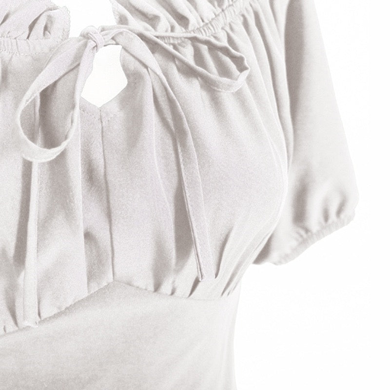 A-Line/Princess Short Sleeves Asymmetrical Retro Vintage Medieval Renaissance Dress